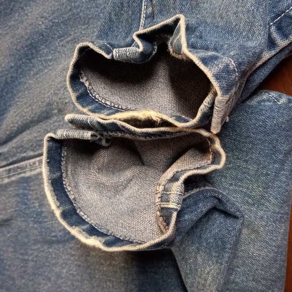 Infant Girls 24M Little Ones Denim Blue Jean Overalls Embroidered - Picture 7 of 11